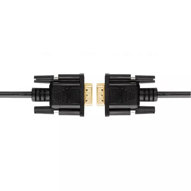 RS232 DB9 9 Pin Serial Cable Male To Male Video Data Transmission Gold Plate