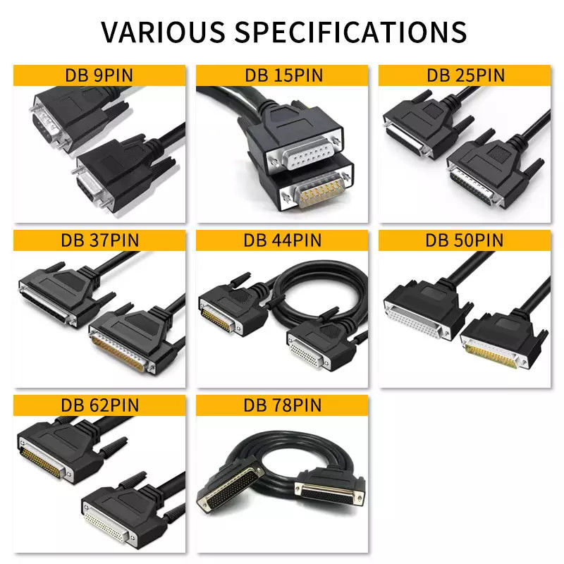37 Pin D-Sub DB37 Male To Male Communication Cables 3ft 6ft 10ft 25ft