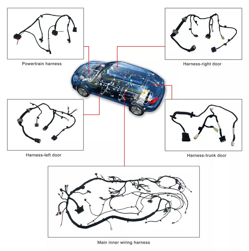PVC 50 Cores TE Molex Truck Automotive Wire Harness Silver Plated