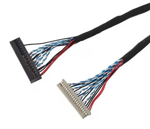 100% Test 1.25mm 2.0mm Pitch 20 30 40 Pin Connector LVDS Shielded Wire LCD Display Cable Assembly