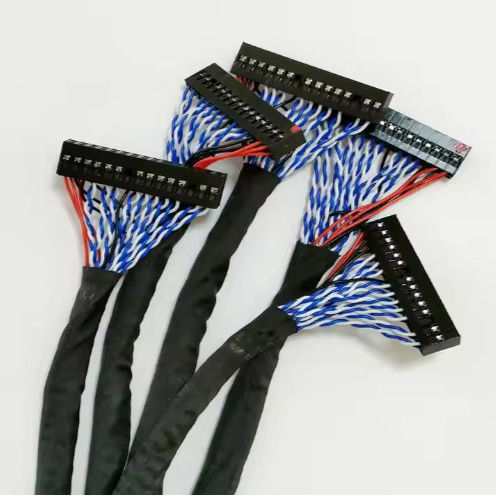 100% Test 1.25mm 2.0mm Pitch 20 30 40 Pin Connector LVDS Shielded Wire LCD Display Cable Assembly