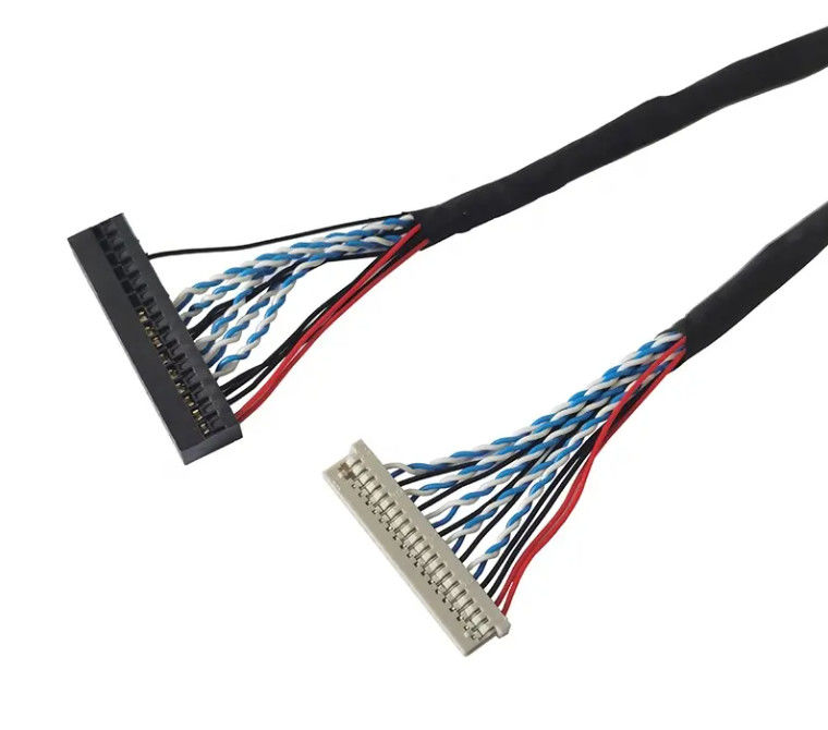 1.25mm 2.0mm Pitch 20 30 40 Pin Connector LVDS Shielded Wire LCD Display Cable Assembly