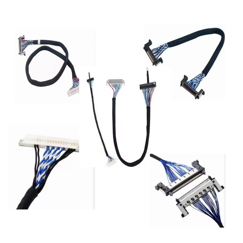 Customized LVDS Cable Assembly for TFT LCD and Camera Modules with 105C Temperature Rating from Professional Wire Harness