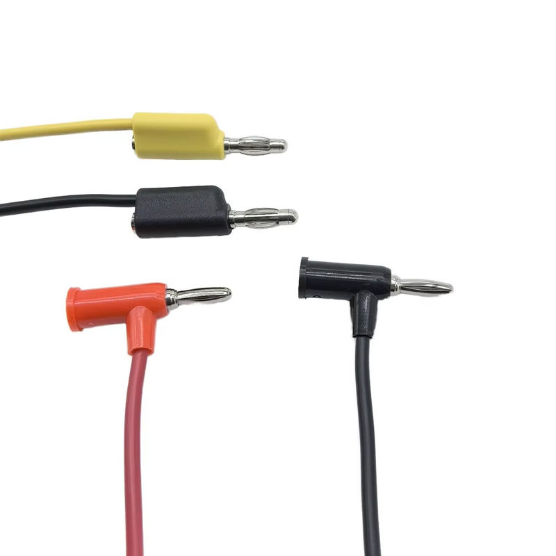Custom Cable Design Medical Cable Manufacture 4.0/5.0mm Banana Plug To Female Test Lead Cable | Silicone Cable Assembly For Medical Or Lab Equipment