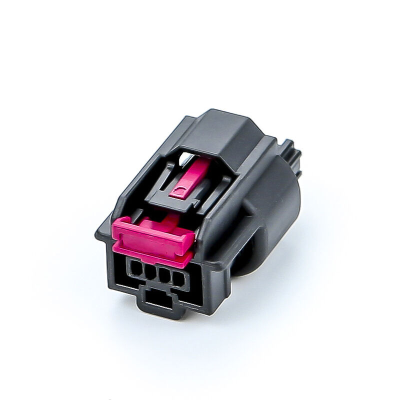 Molex 34967-4021 4-Pin Black Automotive Connector Housing with Red Locking Clip, Original Molex Connector