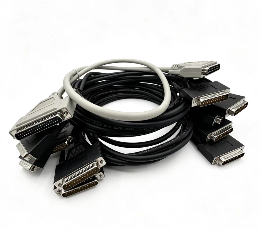 Custom Cable Full Copper DB9 DB15 DB25 Cable 2x15 Pins Serial and Parallel Connection Cable Male to Male  for  Data Transfer