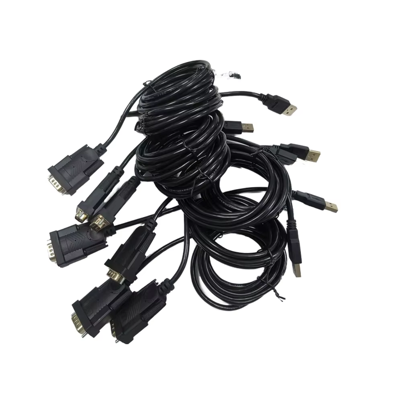 DB9 D-SUB 9-Pin Male-Female VGA Coaxial Cable Assembly 0-180 Miniature PVC Jacket Monitor Speaker Microphone DVD Player 4K