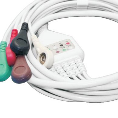 Button ECG Snap Cable Physical Therapy Electrodes Cable OEM