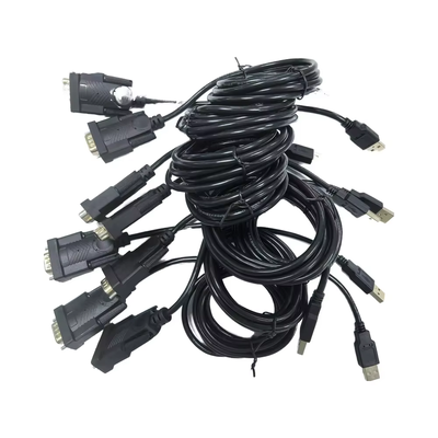 DB9 D-SUB 9-Pin Male-Female VGA Coaxial Cable Assembly 0-180 Miniature PVC Jacket Monitor Speaker Microphone DVD Player 4K