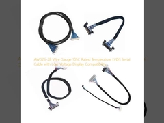 AWG26-28 Wire Gauge 105C Rated Temperature LVDS Serial Cable with Low-Voltage Display Compatibility
